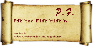 Péter Flórián névjegykártya