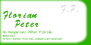 florian peter business card